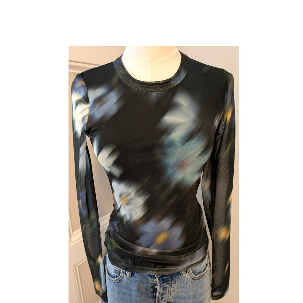 Rag & Bone Aliyah Floral Mesh Crew Top
